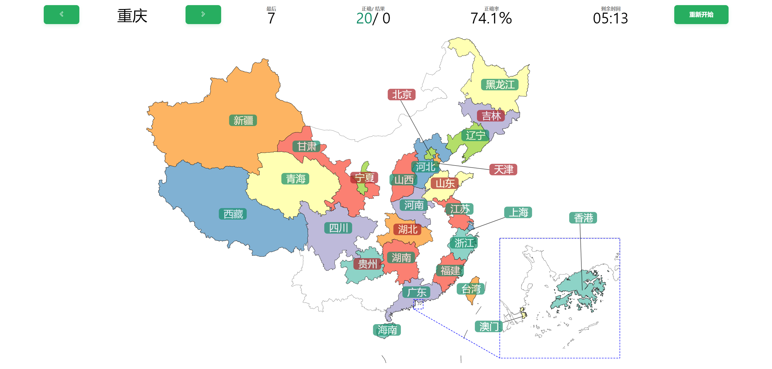 中国省级行政区划小测试