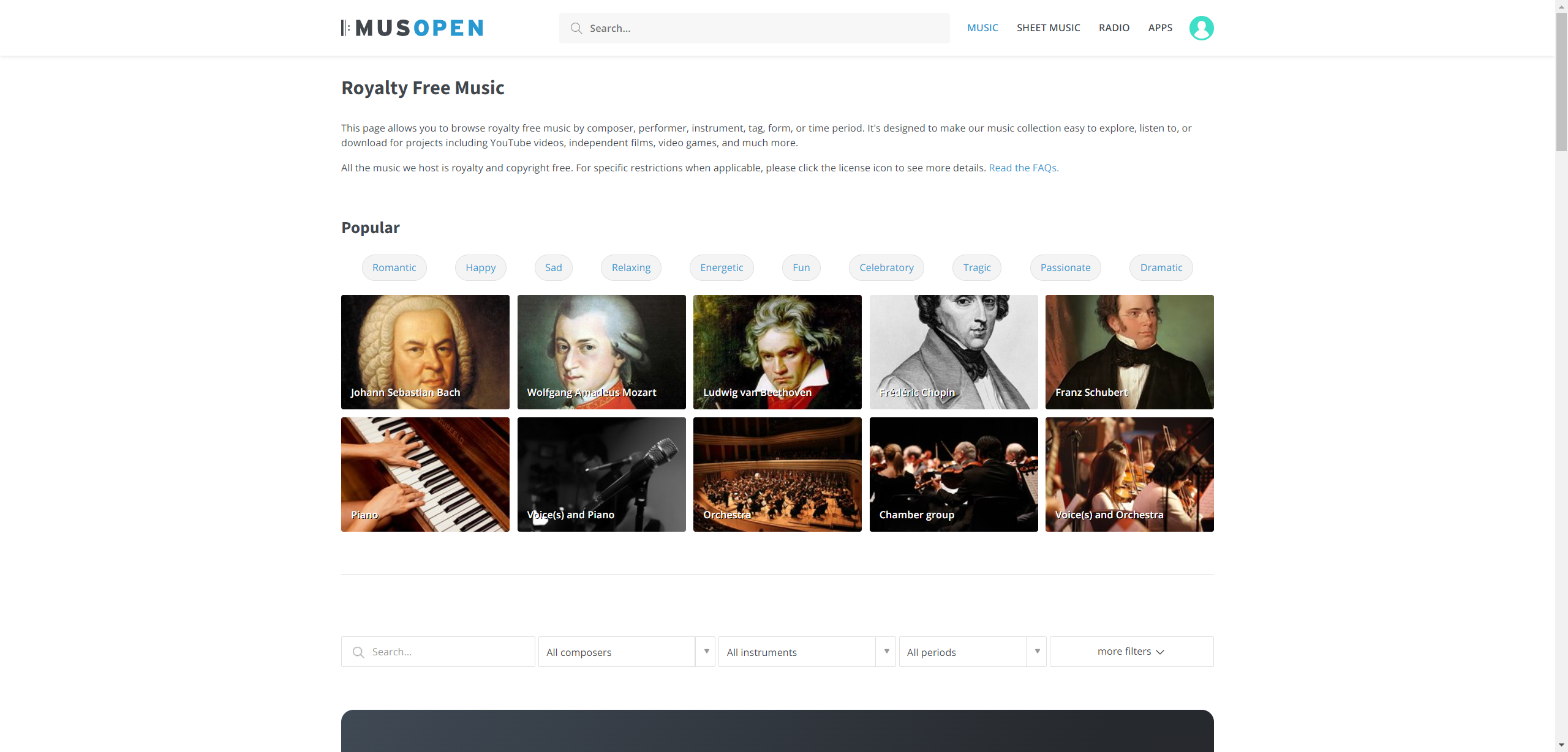 MUSOPEN：免版税古典音乐免费查找、下载