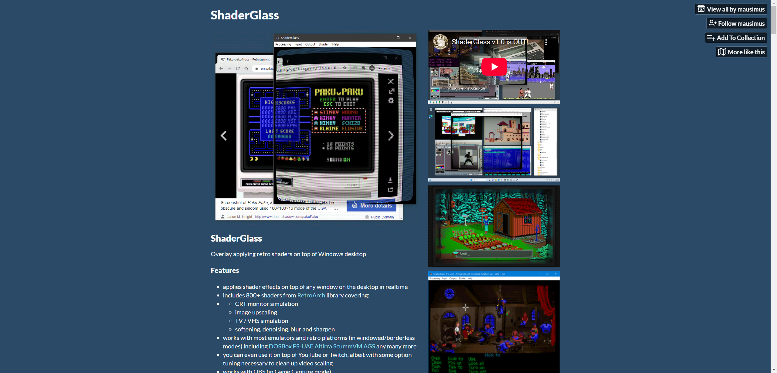 ShaderGlass:可以叠加在任意桌面应用上的复古电视效果滤镜