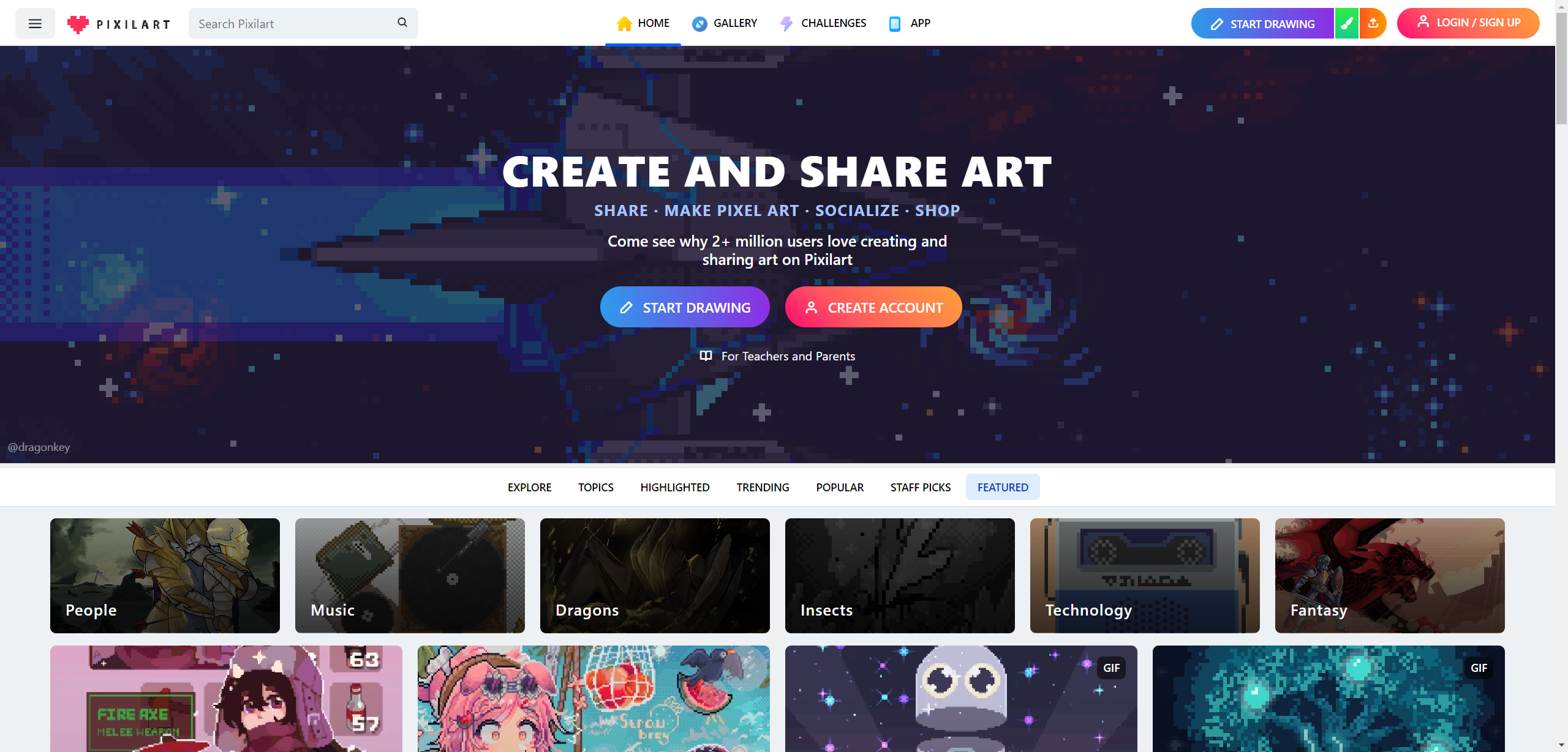 Pixilart:在线绘制像素风图片,可免费下精美壁纸